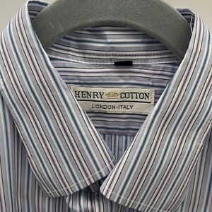 Stunning boys Henry Cotton Button Down Shirt. Size Medium.  Like new; worn once